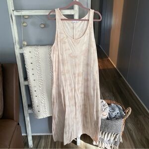 GAP Sleeveless Cream Tie Dye Print Maxi Dress Size Large
